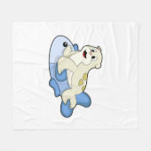 魚の封印 フリースブランケット (正面(横))