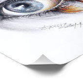 魚の尾と目のシュールスケッチアート フォトプリント (角)