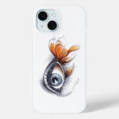 魚の尾と目のシュールスケッチアート Case-Mate iPhoneケース (裏面)