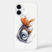 魚の尾と目のシュールスケッチアート Case-Mate iPhoneケース (裏面)