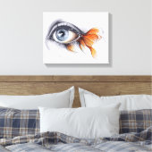 魚の尾を持つ目 超現実主義の描画アート キャンバスプリント (インサイチュ (寝室))