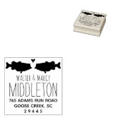 魚の差出人住所スタンプ結婚-'s Animals ラバースタンプ (押印)