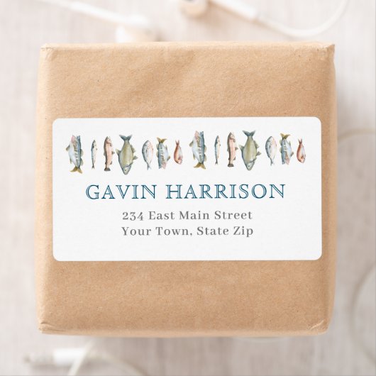 魚の差出人住所ラベル ラベル (インサイチュ)