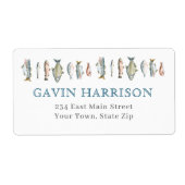 魚の差出人住所ラベル ラベル (正面)