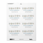 魚の差出人住所ラベル ラベル (フルシート)