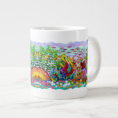 魚の庭の鏡像化 ジャンボコーヒーマグカップ (正面右)