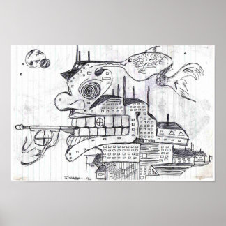 魚の建物 ポスター