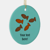 魚の形をしたカスタム猫の文字 セラミックオーナメント (右)