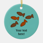魚の形をしたカスタム猫の文字 セラミックオーナメント (正面)