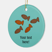 魚の形をしたカスタム猫の文字 セラミックオーナメント (左)