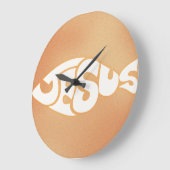 魚の形をしたキリスト教の牧師の贈り物「イエス」 ラージ壁時計 (傾斜)