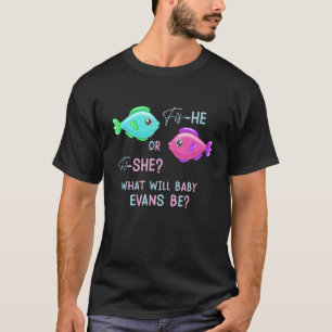 魚の性別がかわいいピンクと青い魚を表す Tシャツ
