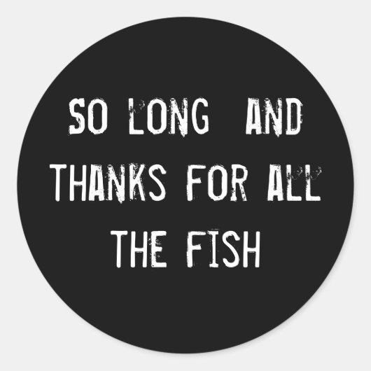 魚の感謝してい間が長い ラウンドシール (正面)