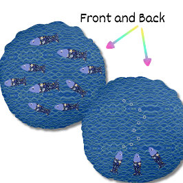 魚の指の漁夫の海手 ラウンドクッション