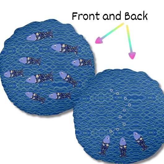 魚の指の漁夫の海手 ラウンドクッション