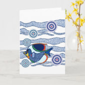 魚の挨拶 カード (黄色い花)