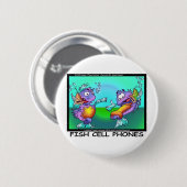 魚の携帯電話Teeマおもしろいグカード&ギフト 缶バッジ (正面&裏面)