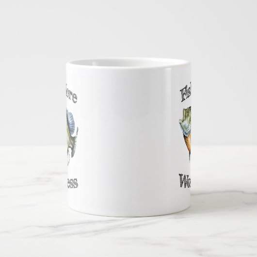 魚の数が多いほど効果が少ない ジャンボコーヒーマグカップ (正面)