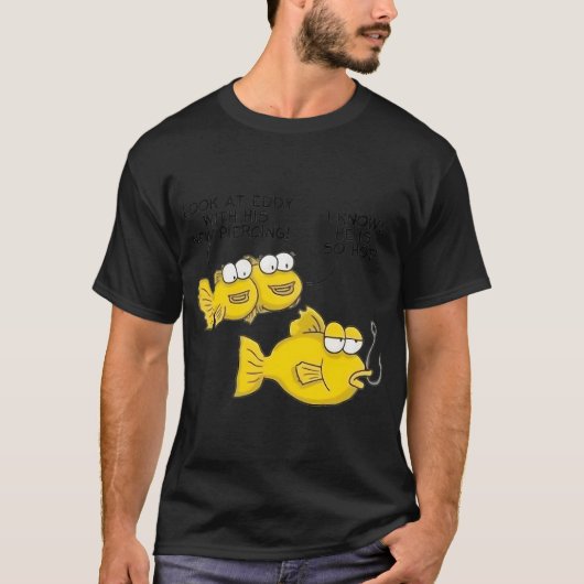 魚の新しいピアスデザイン Tシャツ (正面)