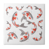 魚の日本のコイオレンジと白アジアスタイル タイル (正面)