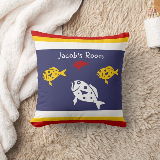 魚の枕の名前でパーソナライズ クッション (ブランケット)