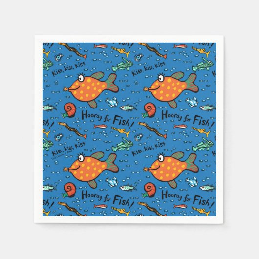 魚の柄のホレー スタンダードカクテルナプキン (正面)