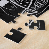 魚の柄の白黒のアーモダント ジグソーパズル (側面)