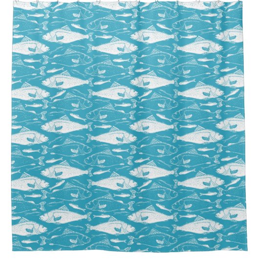 魚の柄 シャワーカーテン (正面)