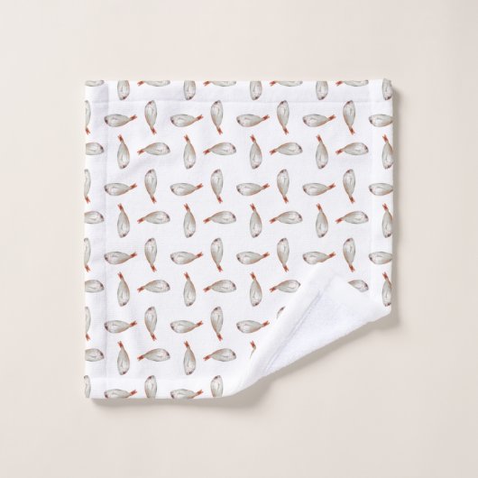 魚の柄 バスタオルセット (ウォッシュタオル)