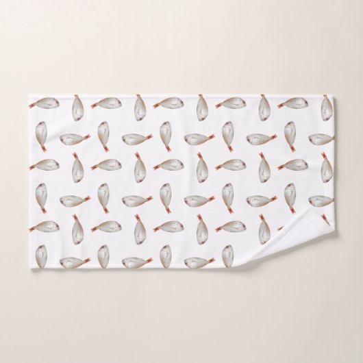 魚の柄 バスタオルセット (ハンドタオル)