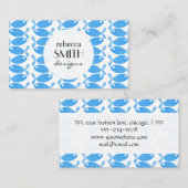 魚の柄，青い魚，魚屋，水族館 名刺 (正面/裏面)