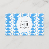 魚の柄，青い魚，魚屋，水族館 名刺 (正面)