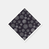 魚の模様が入った銀の雪はかりで測片 スタンダードカクテルナプキン (角)