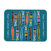 魚の模様カスタム文字&カラーマグネット マグネット (横)