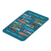 魚の模様カスタム文字&カラーマグネット マグネット (左側)