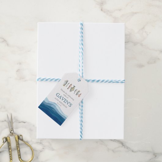 魚の歓迎サイン、魚の歓迎ポスター ギフトタグ (より糸付き)