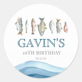 魚の歓迎サイン、魚の歓迎ポスター ラウンドシール