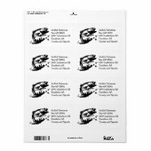 魚の水の外 – マスまたはベースのジャンプ魚釣り ラベル (フルシート)