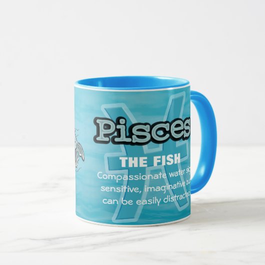 魚の水の看板のマグ占星術のを魚座 マグカップ (正面右)