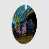 魚の水彩画のフロリダの熱帯クリスマス オーナメント (正面)