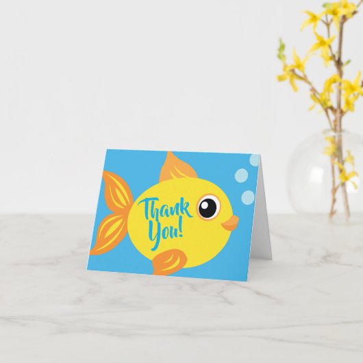 魚の水族館ありがとう1stバースデーカード カード (黄色い花)
