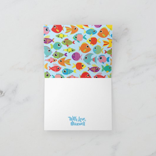 魚の水族館ありがとう1stバースデーカード カード (内部)