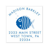 魚の水族館かわいい子の差出人住所スタンプ セルフインキングスタンプ (デザイン)