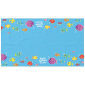 魚の水族館かわいい最初の誕生日テーブルクロス テーブルクロス (正面(横))