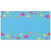 魚の水族館かわいい最初の誕生日テーブルクロス テーブルクロス (正面(横))