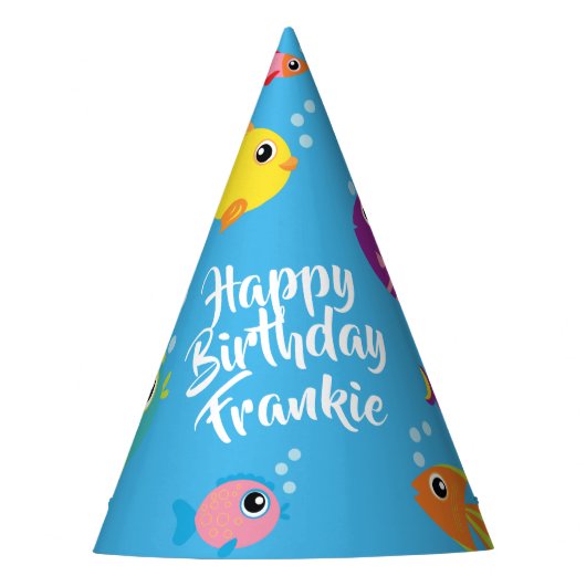 魚の水族館1th誕生日パーティー帽子 パーティーハット (正面)