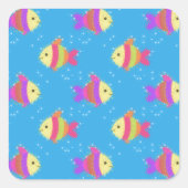 魚の水柄 スクエアシール (正面)