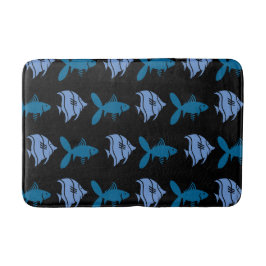 魚の水泳画像の水色の青 バスマット