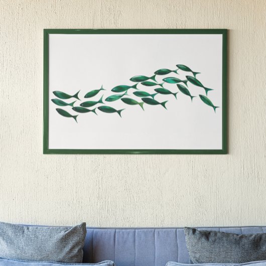 魚の水色の学校 ポスター