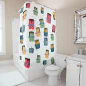 魚の水色シャワーカーテン シャワーカーテン (インサイチュ)